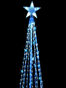 Blue & Cool White LED String 3D Conical Christmas Tree With Star - 2m