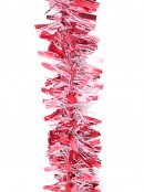 2m Red & Clear Thick & Thin Fir Needle 9ply 90mm Tinsel Garland