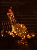 Warm White With Twinkle LED 3D Fabric Christmas Kangaroo Light Display - 1.1m