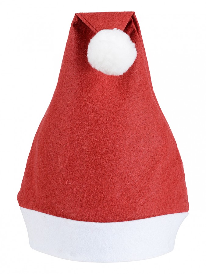 Budget Kids Red Felt Santa Hat With White Trim & Pom Pom | Small Size