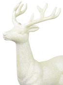 White & Iridescent Glittered Standing Reindeer Christmas Ornament - 45cm