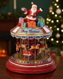 Animated Musical Santa Christmas Carousel With Chasing LED Lights | 27cm