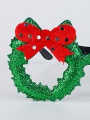 Green Christmas Wreaths & Red Bows Fun Novelty Glasses - One Size Fits Most