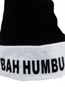 Santa Plush Black Hat With Bah Humbug - 40cm