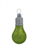 Glittered Lime Green & Turquoise Light Bulb Decorations - 4 x 70mm