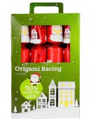 12x Snowy Midnight Town Scene Red Christmas Bon Bons (Crackers) | 30cm
