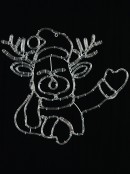 67cm Greeting Reindeer With Red, Warm & Cool White LED Twinkle Light Display