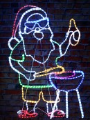 1m Cheers! Santa BBQ Cooking With Red, White, Green & Blue LED Light Display