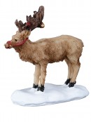 Santa & Sleigh With Reindeer & A Moose Friend Christmas Figurines - 9 Piece Set