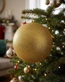 Majestic Gold Glitter Bauble Large Display Ornament | 20cm