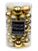 62x Dynamic Gold & Champagne Multi Texture Bauble Mega Pack | 40mm-70mm