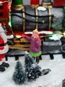 Santa Express Delivery Locomotive Train Christmas Village Scene - 28cm