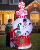 2.4m Large Snowman Gumball Machine | Rotating LED Outdoor Inflatable
