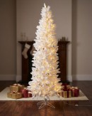 2.3m Slim White Flocked Pyrenees Spruce Pre-Lit Tree | 878 Tips & 440 LED
