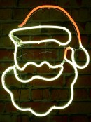 41cm Santa Face With White & Red Neon Flex Light Display