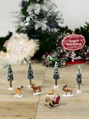 Santa & Sleigh With Reindeer & A Moose Friend Christmas Figurines - 9 Piece Set