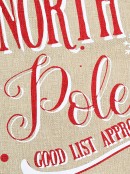 Jute North Pole Good List Approved Checked By Santa & Buddy Stocking - 50cm