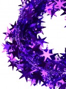 Shiny Purple Hexagram Star Wired Christmas Garland - 7.6m