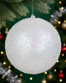 Clear Iridescent Beaded Monumental Large Display Bauble | 30cm
