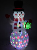 Winking Snowman With LED Disco Light Christmas Inflatable Display - 1.5m