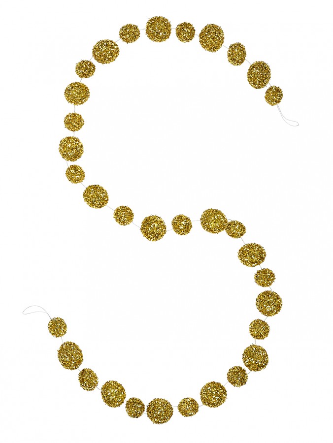 Metallic Gold Whimsical Essential Multi Size Bauble Garland | 1.8m