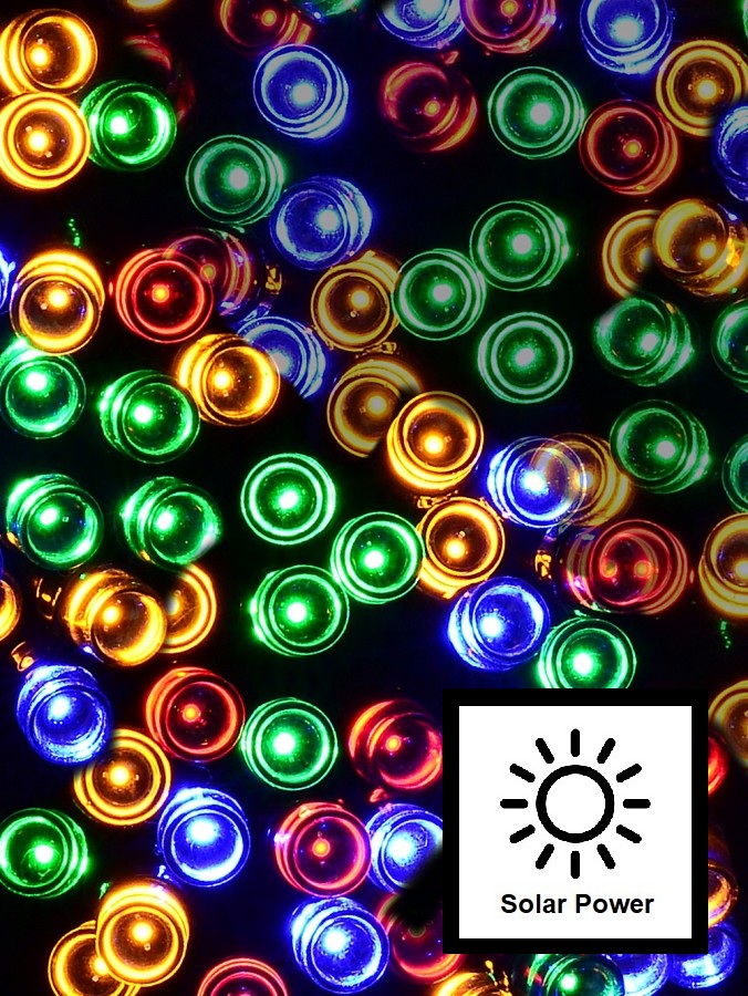 1000 Multi Colour LED Solar String Fairy Lights 8 Function | 100m