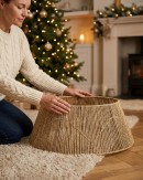 Natural Vertical Weave Paper Rope Christmas Tree Collar | 65cm