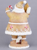 23cm Glitter Gingerbread Cookie Santa Resin Figurine Ornament