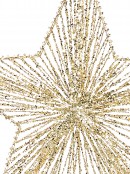63cm Gold Glitter & Sequin Wire Christmas Star Tree Top Long Stem