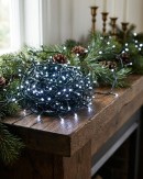 500 Cool White LED String Fairy Lights 8 Function With Timer | 25m