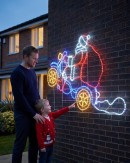 1.5m Dynamic Taking Off Santa On Motorcycle Christmas LED Light Display