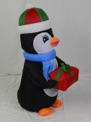 Standing Penguin With Gift Illuminated Inflatable - 1.3m