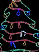 Christmas Tree With Decorations LED Rope Light Silhouette - 1.2m