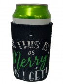Assorted 10cm Santa Suit Or Christmas Text Themed Stubby & Can Holders