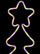 Multi Fluro Colour Christmas Tree Neon Flex Rope Light Silhouette - 58cm