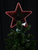 Red LED Double Sided Infinity Mirror Christmas Star Tree Top Decoration - 25cm