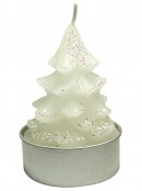 White Christmas Tree Tea Light Candles Pack - 6 x 55mm