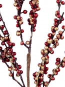 Burgundy & Speckled Gold Berry Spray Stem With Interlocking Clusters | 70cm
