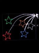 Shooting Stars On Wire Frame LED Rope Light Silhouette - 2.2m