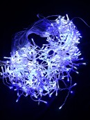 360 Blue & Cool White Concave Bulb LED Christmas Icicle String Light - 8m