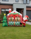 2.5m Large Reindeer Stable With Santa | LED Outdoor Inflatable