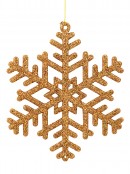 Gold Glitter on Bronze Snowflake Ornaments - 6 x 10cm