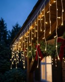 1660 Warm White LED Icicle String Lights 8 Function With Timer | 50m