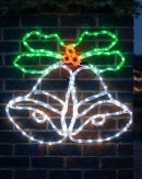 55cm Dynamic Christmas Bells & Holly Outdoor LED Rope Light Display