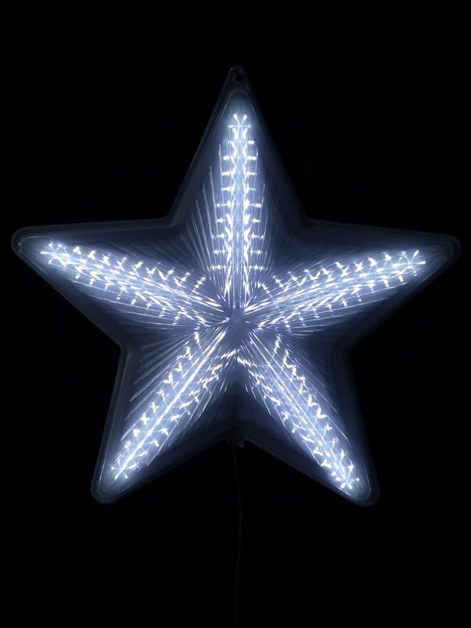 Cool White LED Five Point 3D Digital Star Display - 50cm
