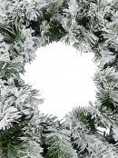 Heavily Flocked Snow Christmas Pine Wreath With 120 Tips - 55cm