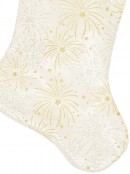 White With Gold & Iridescent Glitter Sunburst Pattern Christmas Stocking - 48cm