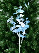 72cm Iridescent Light Blue Eucalyptus Round Leaf Spray Long Christmas Stem