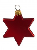 Red & Silver Metallic & Matte Star Decorations - 20 x 65mm