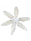 Winter White Plush Velour & Pom Pom Poinsettia Christmas Clip Stem | 32cm